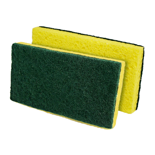 Image sur Éponge à récurer Jaune et verte en celullose -  3'' x 6''